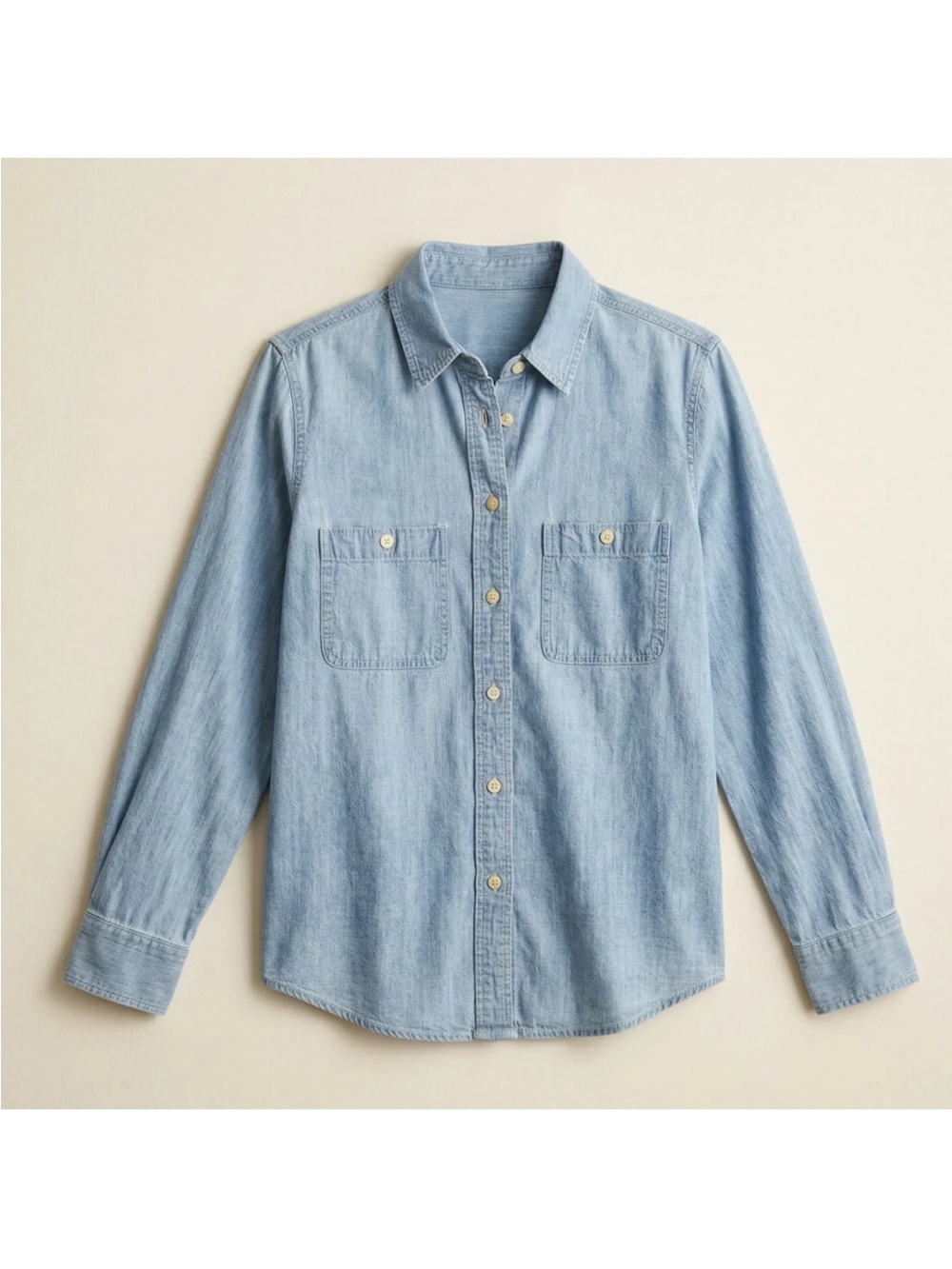NWT FAHERY Tried & True Chambray Classic Shirt Size Large L Tencel Long Sleeve - Picture 2 of 6